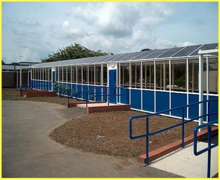 Custom-Designed Covered Walkway with Half Glazed Walls